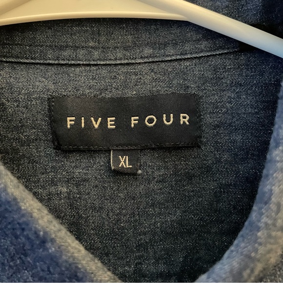 Five Four Mens Denim Shirt XL Blue Button Up Like New Cotton - Picture 5 of 6